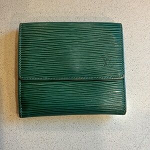 Louis Vuitton Epi Double Snap Wallet Green